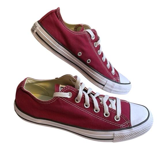 Converse All Star Chuck Taylor Mens 7.5 Women 9.5 Shoes Canvas Low Top Ox Maroon - Picture 11 of 16